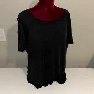 Cloud Chaser Black Cut out Sleeve Top EUC